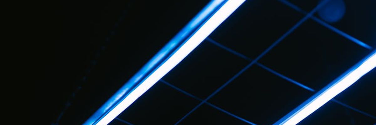 Futuristic neon lines representing clarity and balance